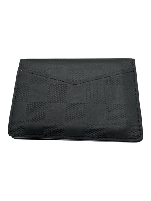 Louis Vuitton New Black Leather Damier Bifold Men's Wallet Black