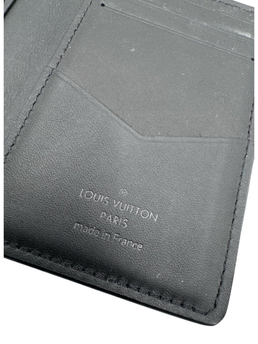 Louis Vuitton New Black Leather Damier Bifold Men's Wallet Black