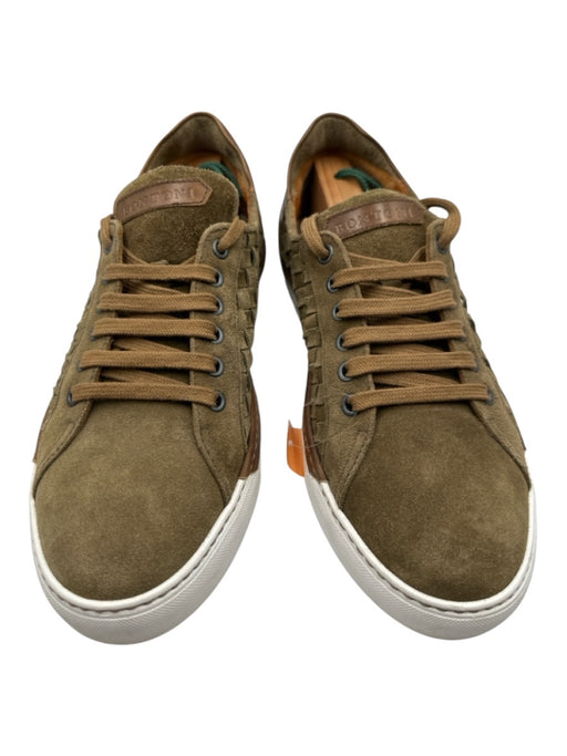 Bontoni Shoe Size 9 AS IS Green & Brown Suede Solid Low Top Men's Shoes Green & Brown / 9