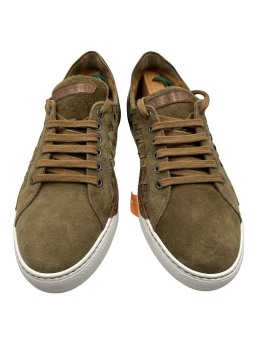 Bontoni Shoe Size 9 AS IS Green & Brown Suede Solid Low Top Men's Shoes Green & Brown / 9
