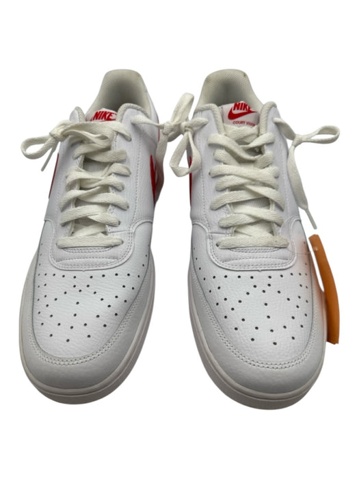 Nike Shoe Size 13 White & Red Leather Solid Men's Shoes White & Red / 13