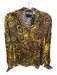 Versace Couture Size 10 Black & Gold Polyester Long Sleeve Animal Print Top Black & Gold / 10