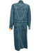 Free People Size S Light Wash Cotton Denim Long Sleeve Snap Up Collar Maxi Dress Light Wash / S
