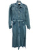 Free People Size S Light Wash Cotton Denim Long Sleeve Snap Up Collar Maxi Dress Light Wash / S