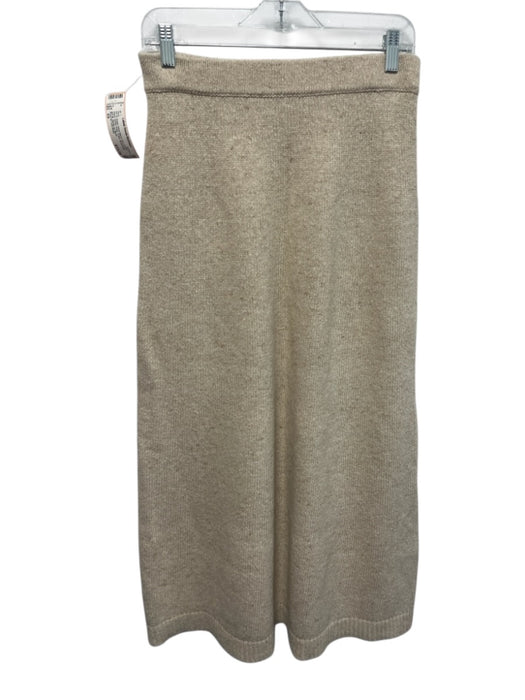 Pearl by Lela Rose Size XS Beige Wool Blend Knit Elastic Waist Below Knee Skirt Beige / XS