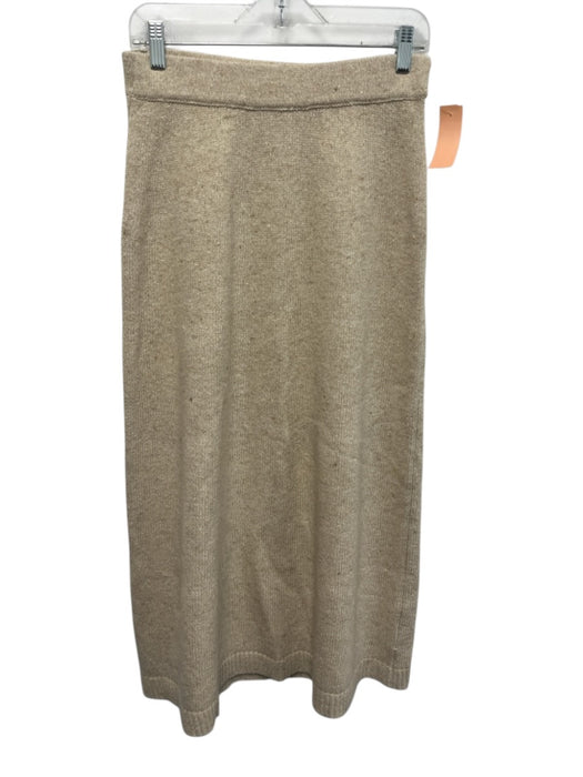 Pearl by Lela Rose Size XS Beige Wool Blend Knit Elastic Waist Below Knee Skirt Beige / XS