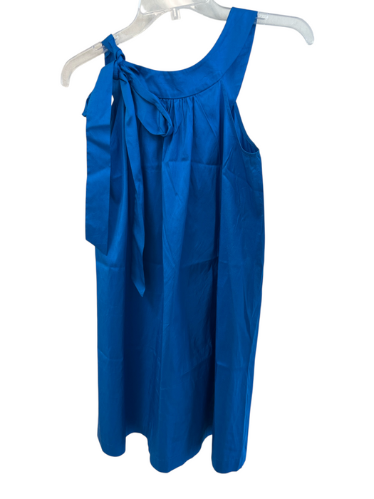 Theory Size 2 Blue Silk Round Neck Sleeveless tie shoulder straps Dress Blue / 2