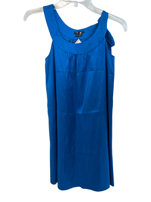 Theory Size 2 Blue Silk Round Neck Sleeveless tie shoulder straps Dress Blue / 2