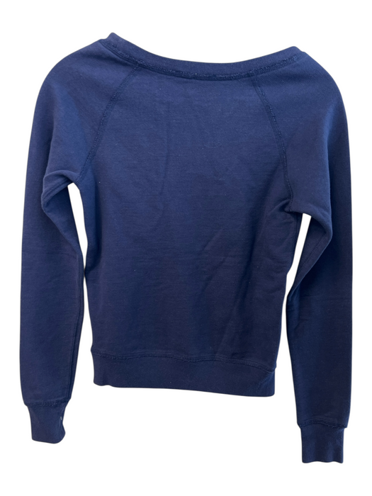 Ralph Lauren Size XS Navy Cotton Crew Neck Long Sleeve Embroidered Top Navy / XS