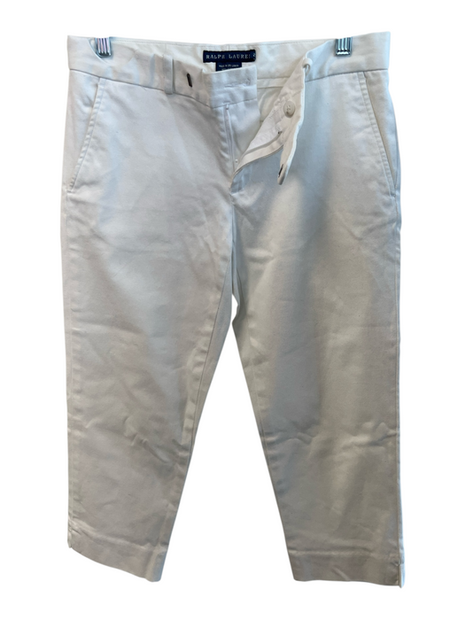 Ralph Lauren Size 2 Creme Cotton Mid Rise Zip Fly 5 Pocket Straight Leg Jeans Creme / 2