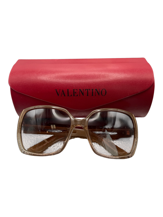 Valentino Brown Acrylic Square Frame Gradient Sunglasses Brown