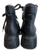AGL Shoe Size 37 Black Leather Almond Toe Lace Up Platform Boots Black / 37