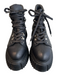 AGL Shoe Size 37 Black Leather Almond Toe Lace Up Platform Boots Black / 37