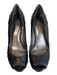 Nine West Shoe Size 6 Charcoal Leather Peep Toe Pleat High Heel Shoes Charcoal / 6