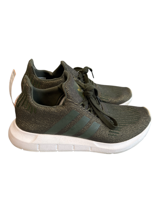 Adidas Shoe Size 5.5 Green Manmade Material Lace Up Knit Shimmer Sneaker Shoes Green / 5.5
