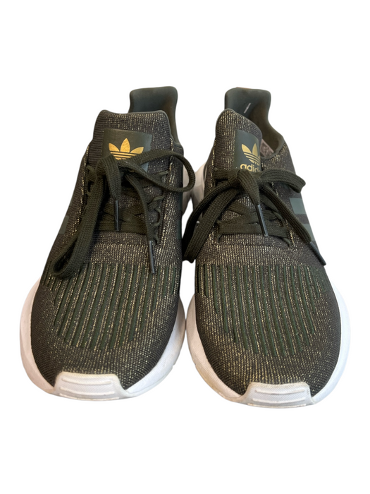 Adidas Shoe Size 5.5 Green Manmade Material Lace Up Knit Shimmer Sneaker Shoes Green / 5.5
