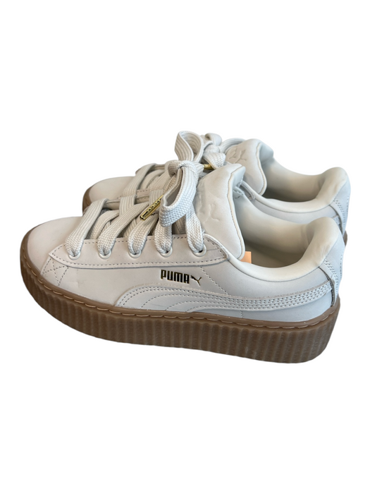 Puma Fenty Shoe Size 6.5 Cream Leather Round Toe Lace Up Platform Logo Shoes Cream / 6.5