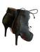 Schutz Shoe Size 6 Green Leather Fur Peep Toe lace up & zip High Heel Booties Green / 6