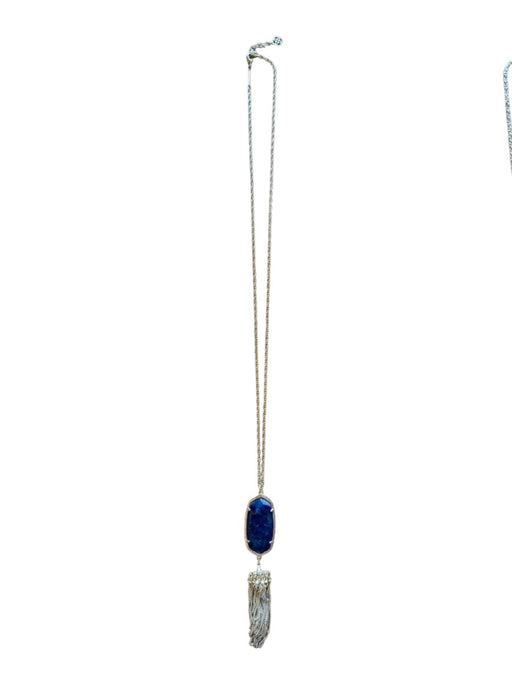 Kendra Scott Gold & Navy Metal Stone Pendant Tassel Long Necklace Gold & Navy