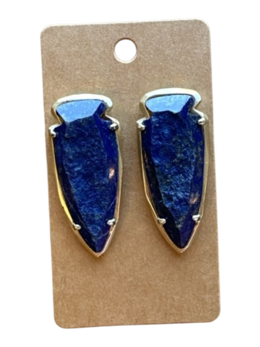 Kendra Scott Silver & Navy Stone Post Back Arrow Head Earrings Silver & Navy