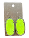 Kendra Scott Neon Yellow Stone Oval Gold Hardware Dangle Earrings Neon Yellow