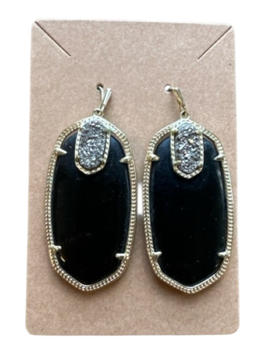 Kendra Scott Black & Gray Stone Druzy Large oval Earrings Black & Gray