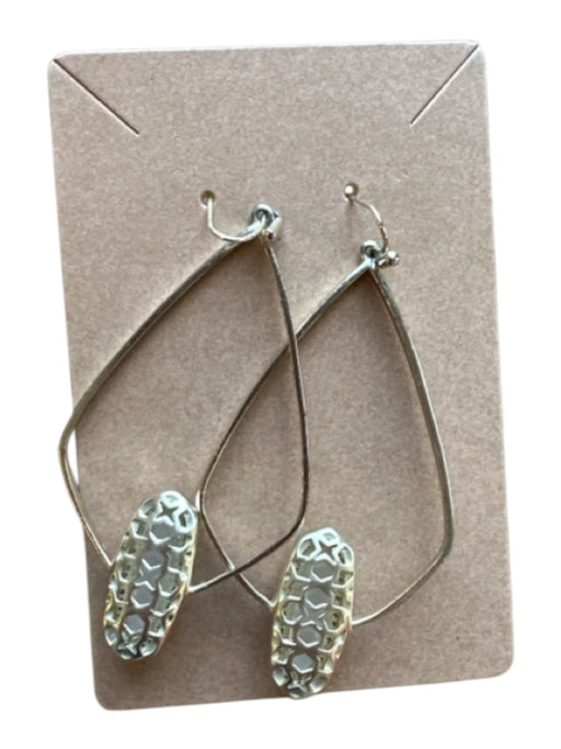 Kendra Scott Gold & White Metal Rhinestone Teardrop Dangle Earrings Gold & White