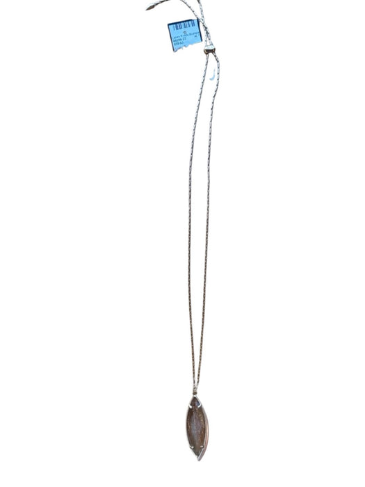 Kendra Scott Rose Gold Metal Chain Adjustable Glitter Pendant Necklace Rose Gold