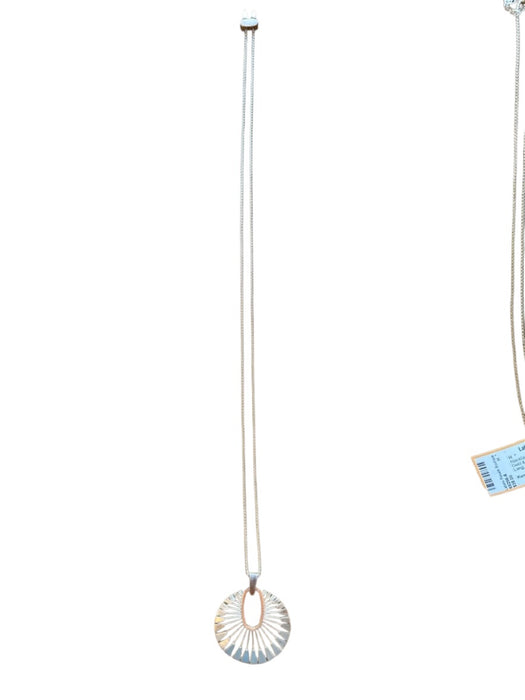 Kendra Scott Silver Metal Circle Pendant Long Adjustable Necklace Silver