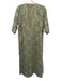 Zara Size M Light Green Polyester Blend 3/4 Sleeve Cut Outs Split Neck Dress Light Green / M