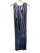 MNG by Mango Size XL Purple & Gray Polyester Pleated Sleeveless Maxi Dress Purple & Gray / XL