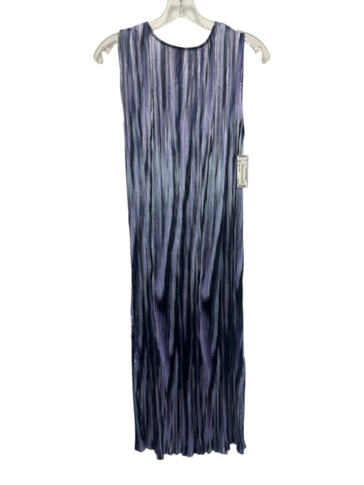 MNG by Mango Size XL Purple & Gray Polyester Pleated Sleeveless Maxi Dress Purple & Gray / XL