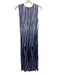 MNG by Mango Size XL Purple & Gray Polyester Pleated Sleeveless Maxi Dress Purple & Gray / XL
