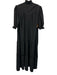 Pomander Place Size L Black Polyester Midi Buttons Ruffle Dress Black / L