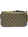 Gucci Brown & Multi Leather Canvas Guccissima Crossbody Strap Zip Close Bag Brown & Multi / M