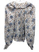 By Anthropologie Size XXS White, Blue & Brown Polyester Floral Button Front Top White, Blue & Brown / XXS