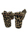 Loeffler Randall Shoe Size 6B Beige & Black textile upper Leopard Print Sandals Beige & Black / 6B