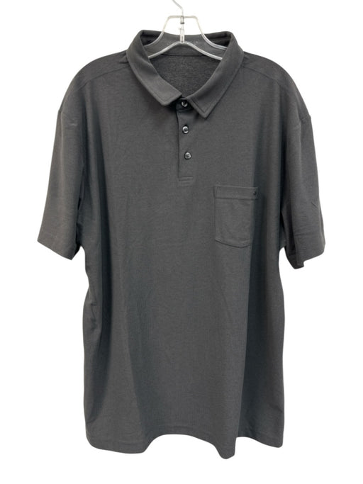 Vuori Size L Gray Synthetic Polo Men's Short Sleeve Gray / L