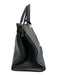 Saint Laurent Black Pebbled Leather Hand Strap Zip Close Studs Bag Black / M