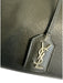 Saint Laurent Black Pebbled Leather Hand Strap Zip Close Studs Bag Black / M
