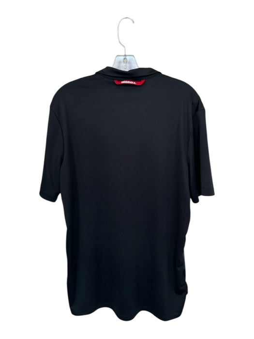 Nike Size L Dark Gray & Black Polyester Striped GEORGIA Athletic Men's Polo Dark Gray & Black / L