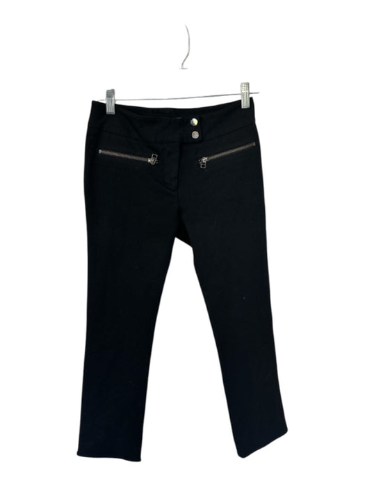 Veronica Beard Size 0 Black Polyester Blend Zip Pocket Snap Flap Cropped Pants Black / 0