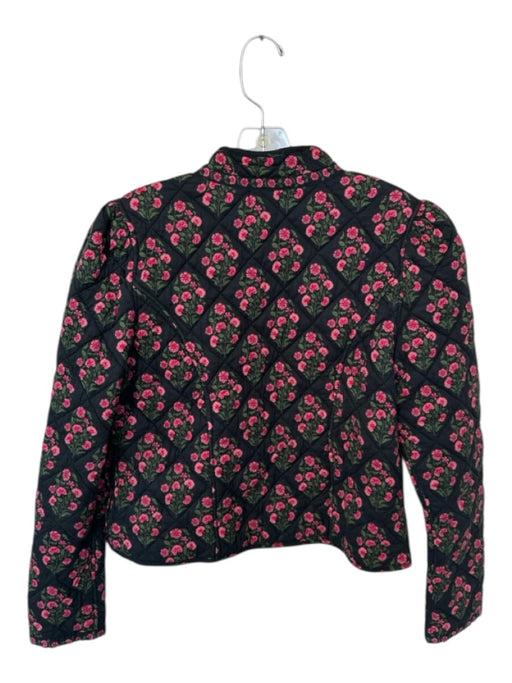 Pink City Prints Size S Pink, Green & Black Cotton Floral Quilted Jacket Pink, Green & Black / S