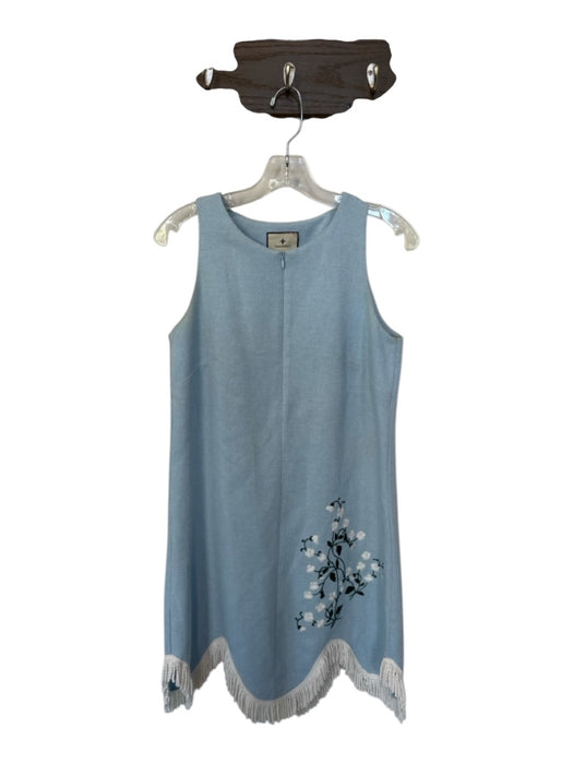 Tuckernuck Size S Powder Blue Polyester Embroidered Flowers Sleeveless Dress Powder Blue / S