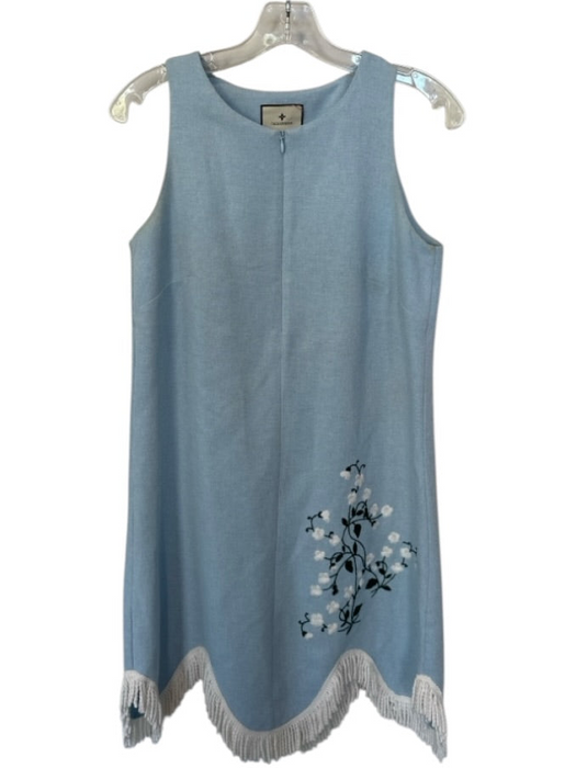 Tuckernuck Size S Powder Blue Polyester Embroidered Flowers Sleeveless Dress Powder Blue / S