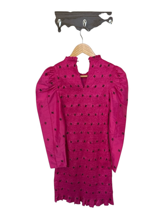 Ulla Johnson Size 2 Magenta & Brown Silk & Polyester Embroidered Flowers Dress Magenta & Brown / 2
