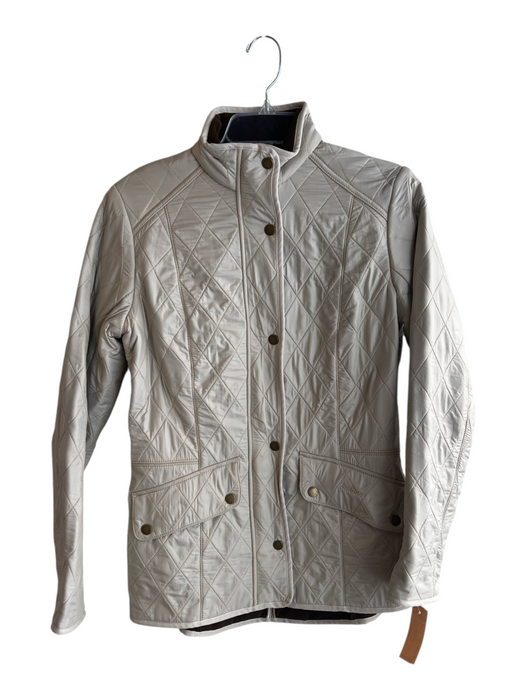 Barbour Size 8 Gray Polyester High Neck Zip Front Quilted Jacket Gray / 8