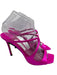 Jimmy Choo Shoe Size 39 Hot pink Textile & Leather Square Open Toe Satin Sandals Hot pink / 39