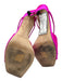 Jimmy Choo Shoe Size 39 Hot pink Textile & Leather Square Open Toe Satin Sandals Hot pink / 39