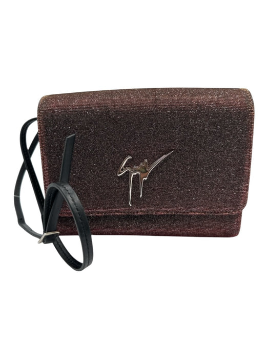 Giuseppe Zanotti Red, Gold, Silver Magnetic Flap Glitter Crossbody Strap Bag Red, Gold, Silver / S